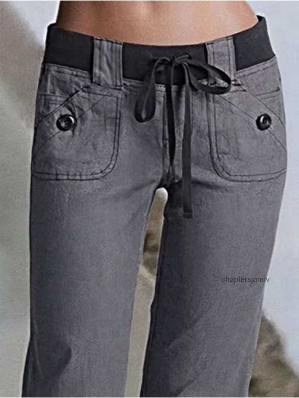 Low Rise Cargo Wide Leg Drawstring Pants - Picture 2 of 6